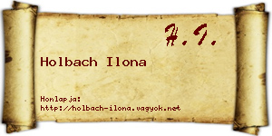 Holbach Ilona névjegykártya